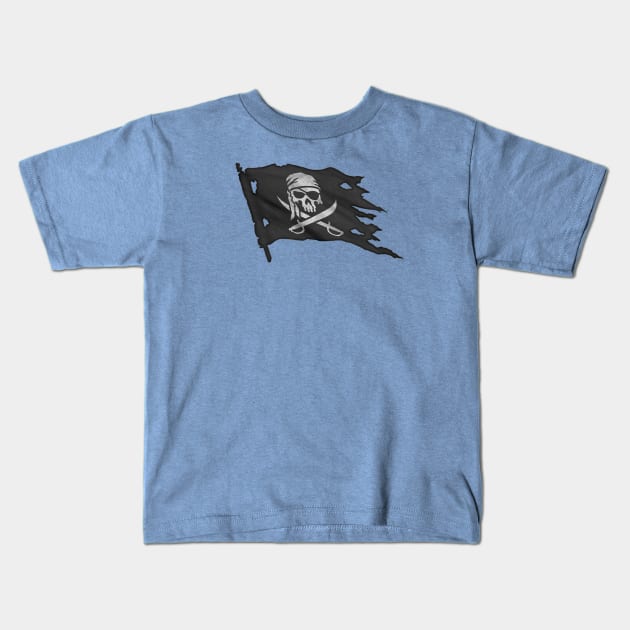 Pirate Flag Jolly Roger Kids T-Shirt by BoneheadGraphix